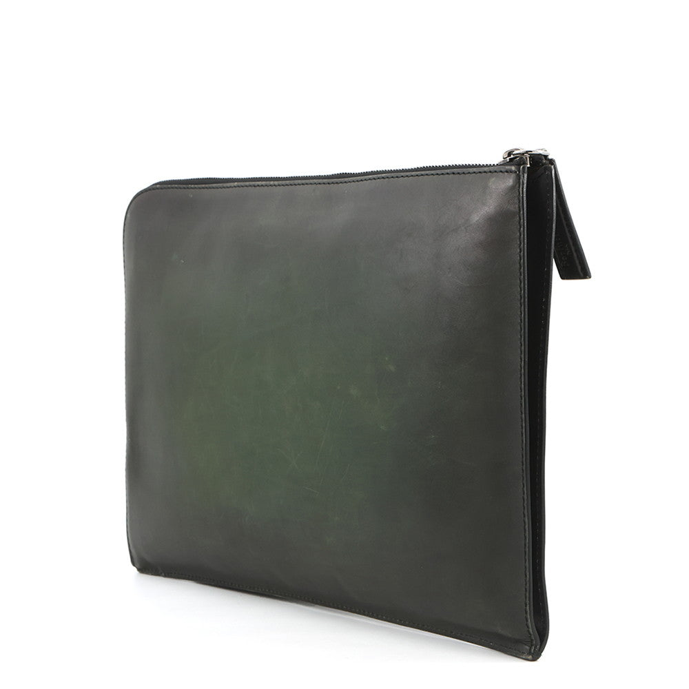 Berluti Clutch Bag Nino Dark GreenNINO_XL-V2 Scrit Calligraphy Size XL