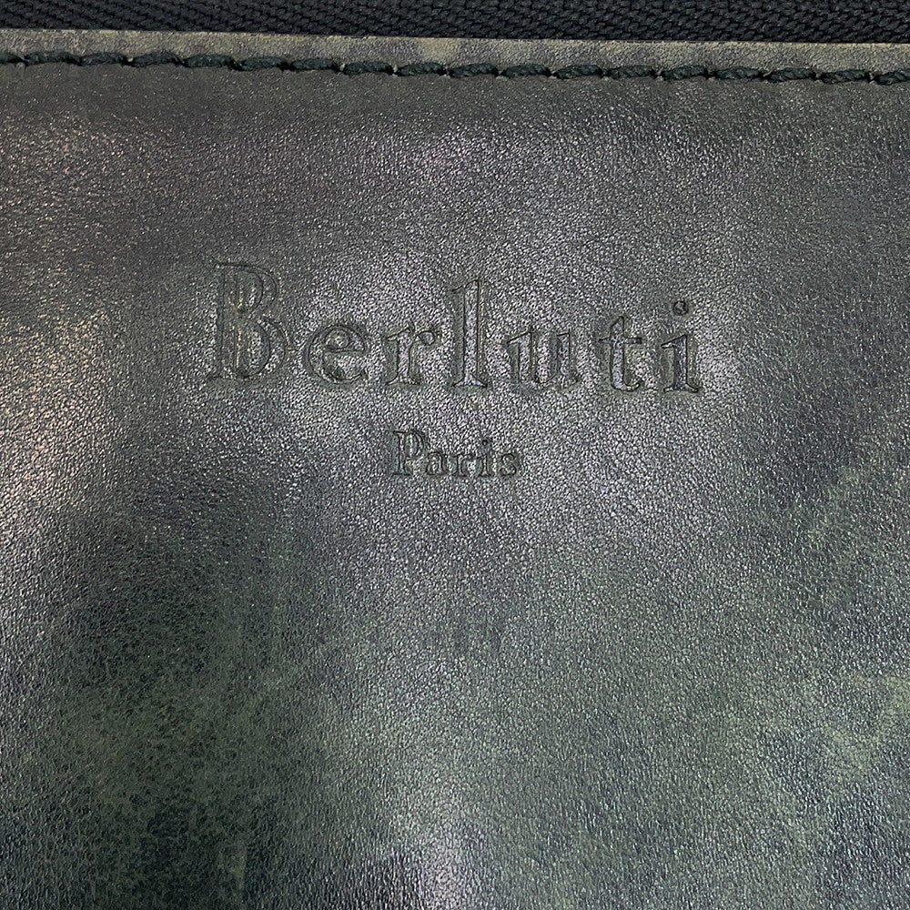 Berluti Clutch Bag Nino Dark GreenNINO_XL-V2 Scrit Calligraphy Size XL