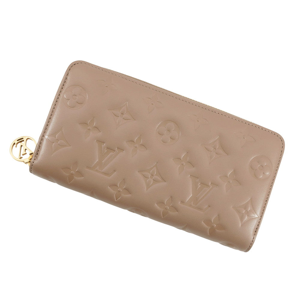 LOUIS VUITTON Zippy Wallet Taupe GreyM81511 Monogram Lamb Leather