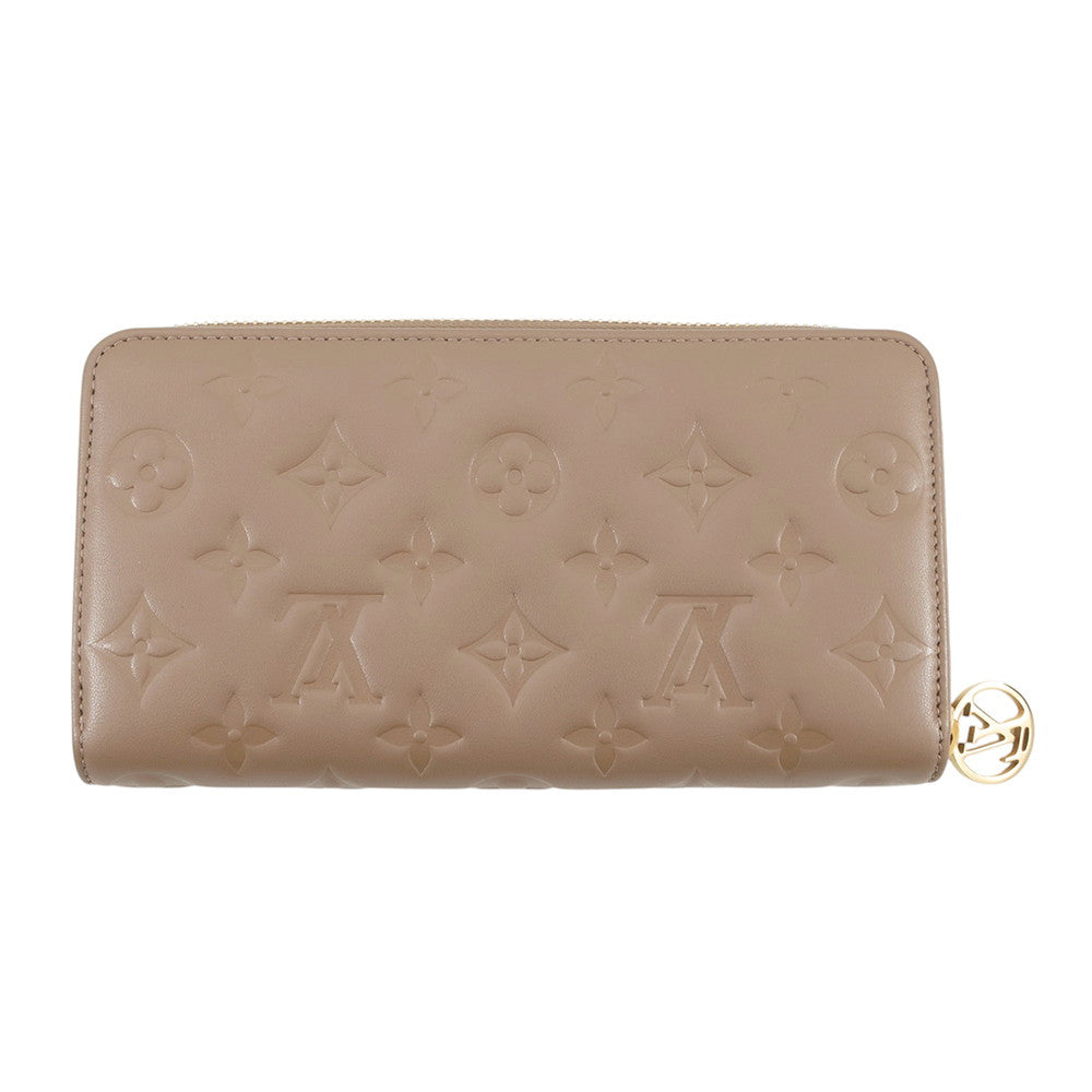 LOUIS VUITTON Zippy Wallet Taupe GreyM81511 Monogram Lamb Leather