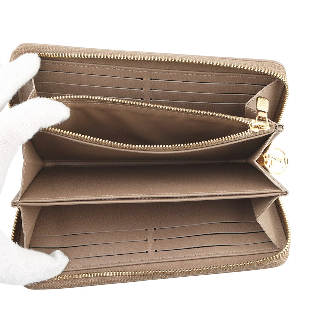 LOUIS VUITTON Zippy Wallet Taupe GreyM81511 Monogram Lamb Leather