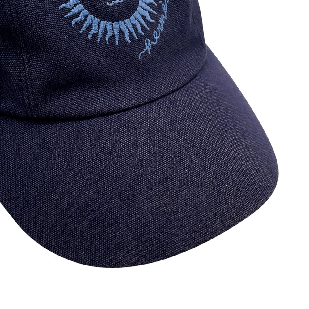 HERMES Cap Davis Sunshine Size 59 Navy Cotton