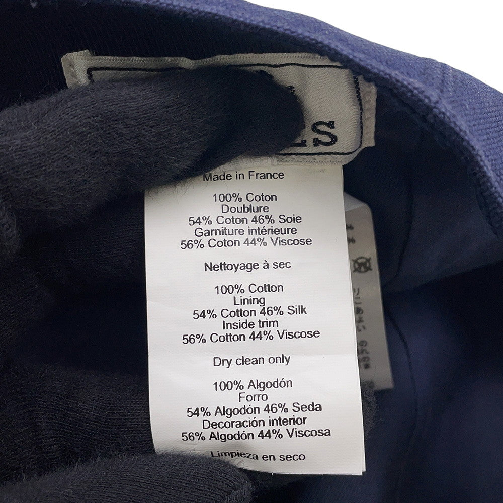 HERMES Cap Davis Sunshine Size 59 Navy Cotton
