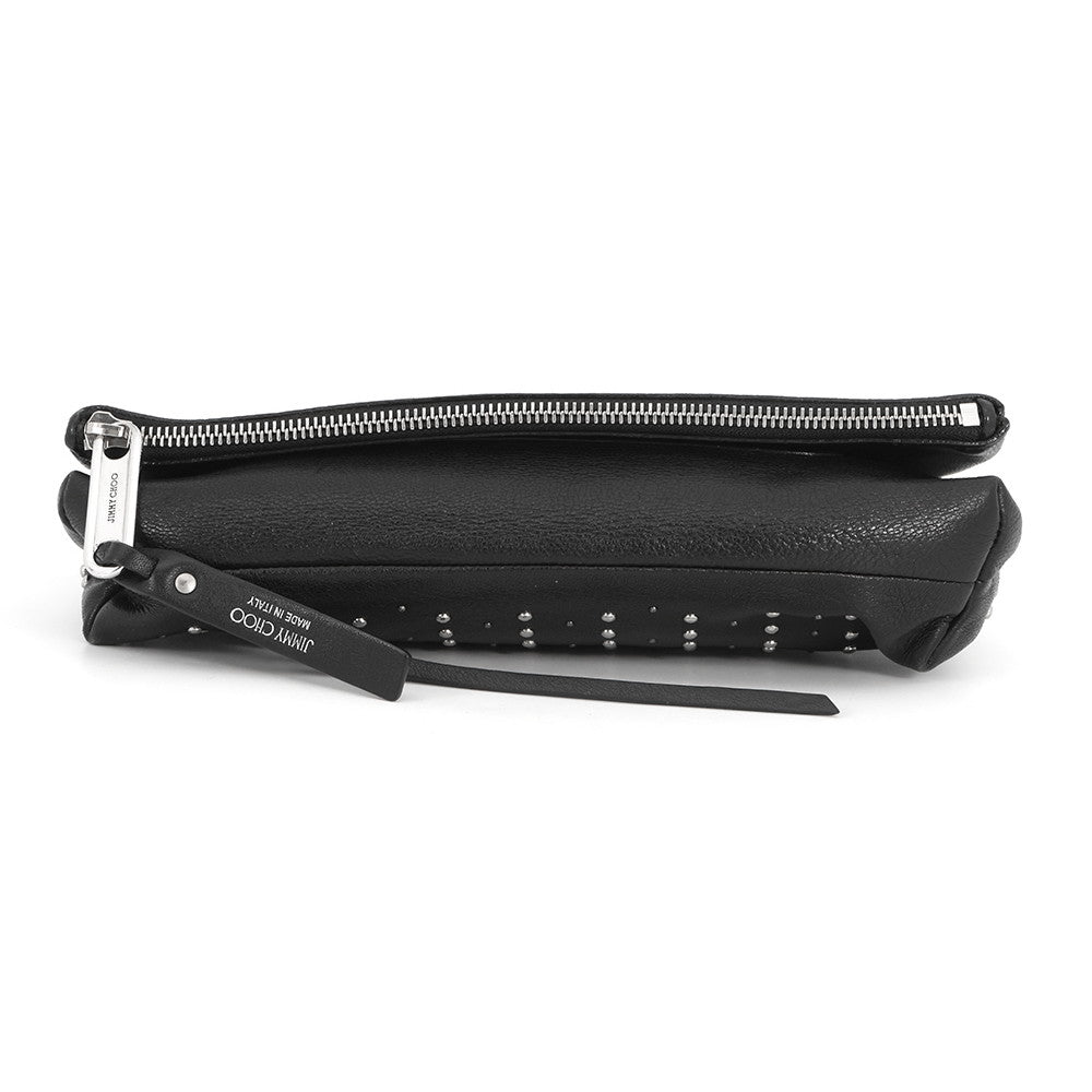 JIMMY CHOO Studded Clutch Bag Black Leather