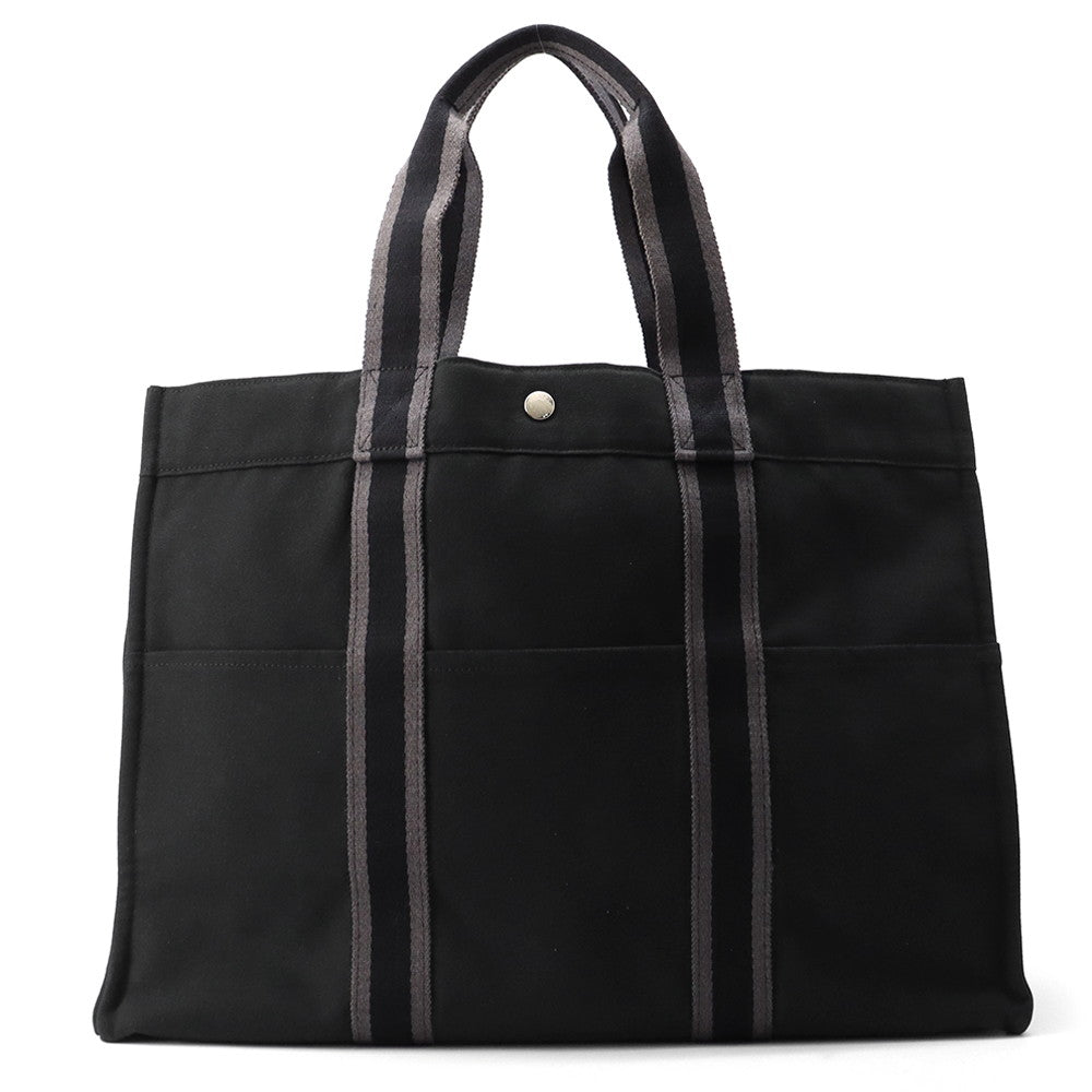 HERMES Fool Toe Black/Gray Canvas Size GM