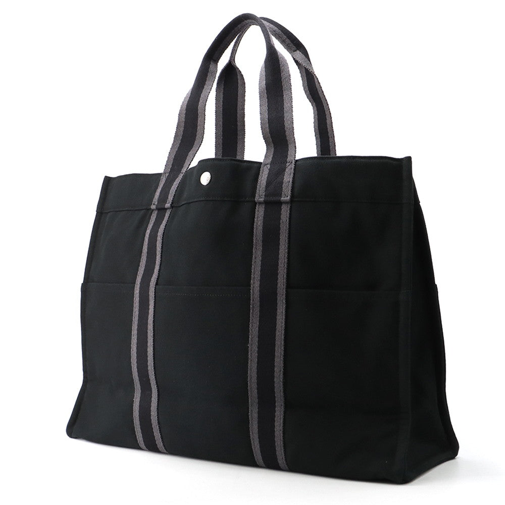HERMES Fool Toe Black/Gray Canvas Size GM