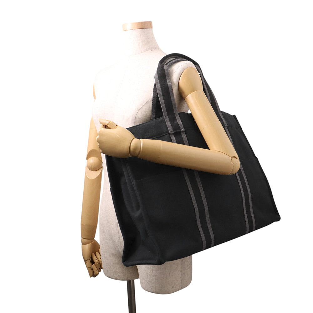 HERMES Fool Toe Black/Gray Canvas Size GM