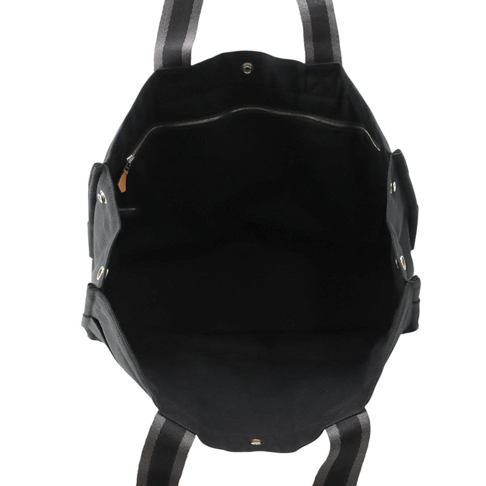 HERMES Fool Toe Black/Gray Canvas Size GM