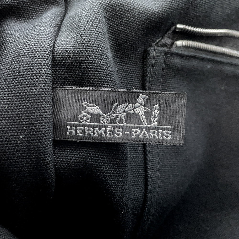 HERMES Fool Toe Black/Gray Canvas Size GM