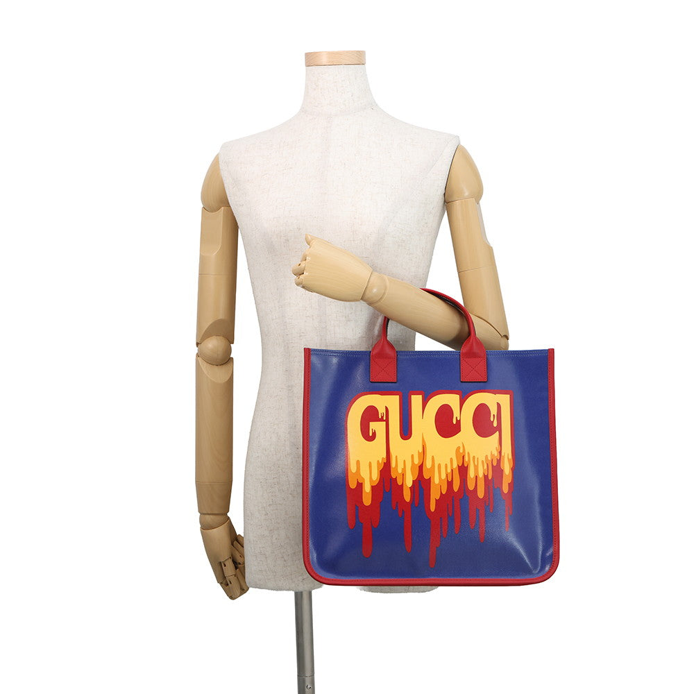 GUCCI Children's Tote Bag Blue/Red/Orange550763 PVC Coated Canvas