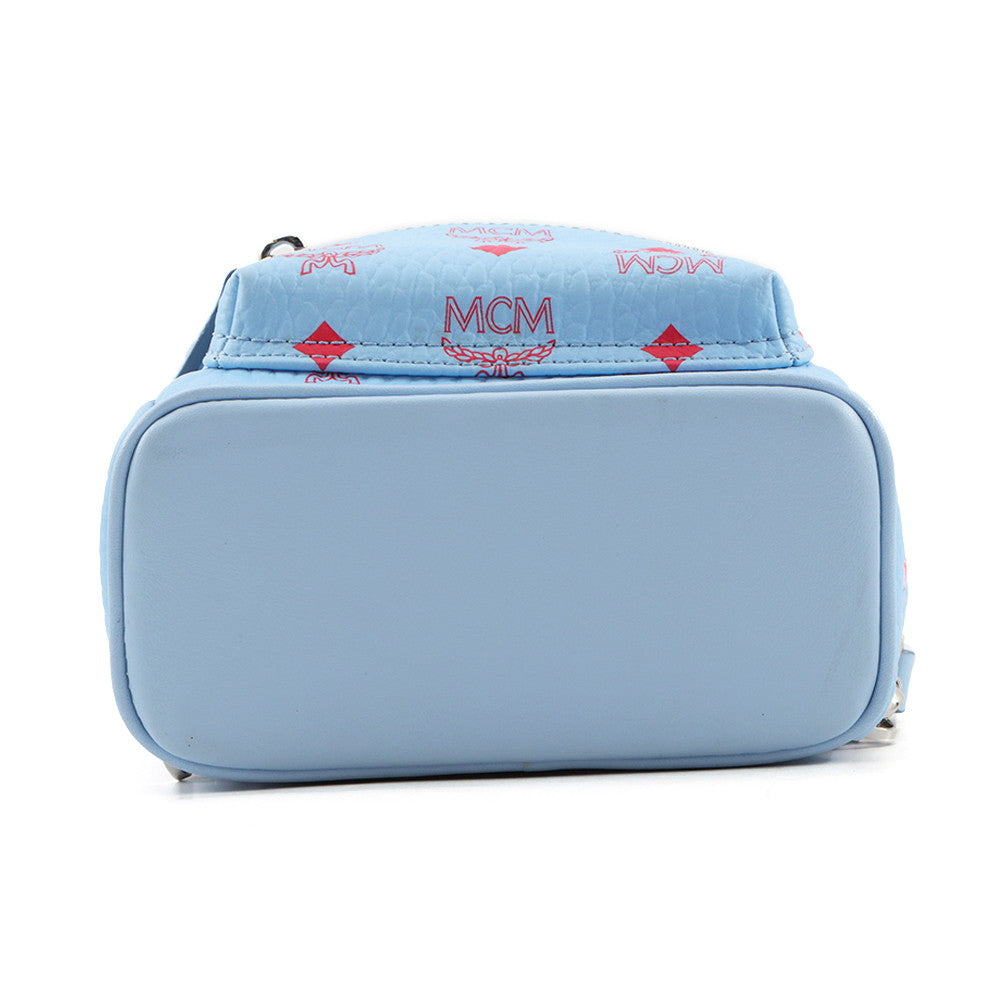 MCM Visetos Stark Backpack Blue/PinkMMKASVE14H2001 Leather Size Mini