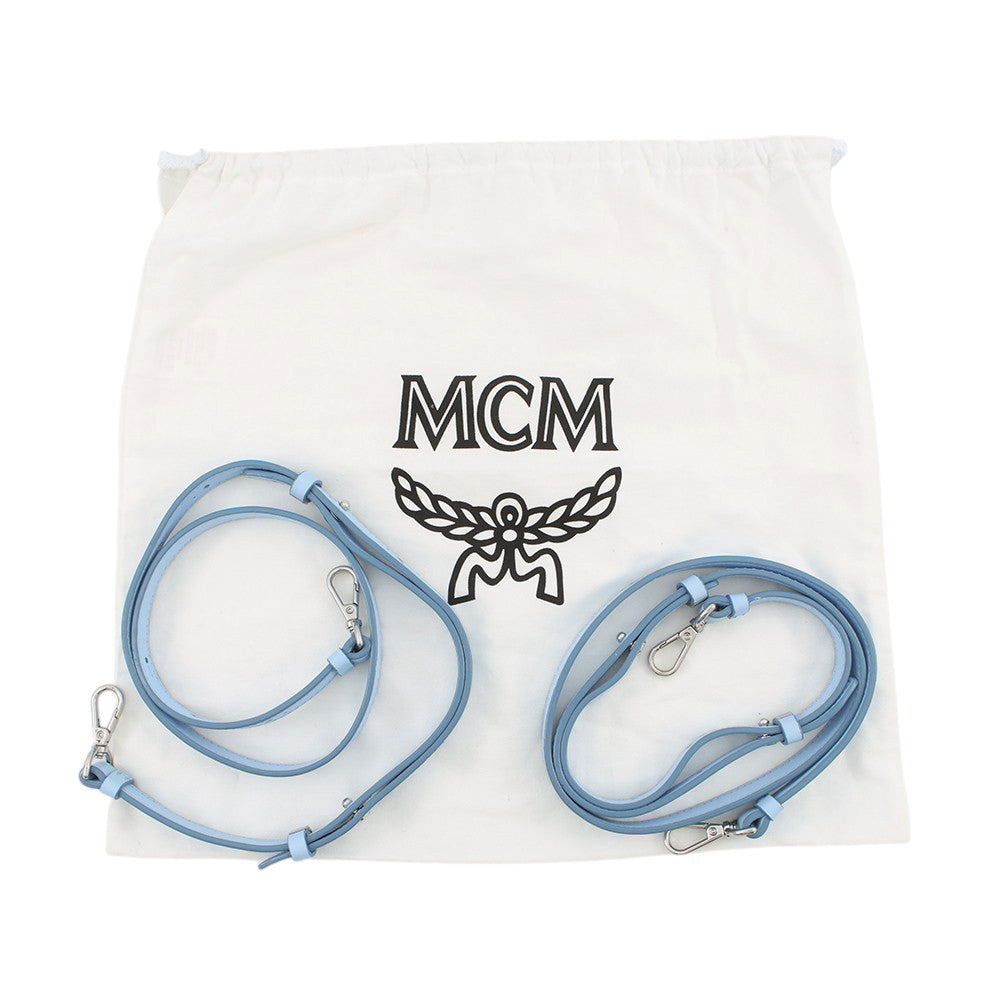 MCM Visetos Stark Backpack Blue/PinkMMKASVE14H2001 Leather Size Mini