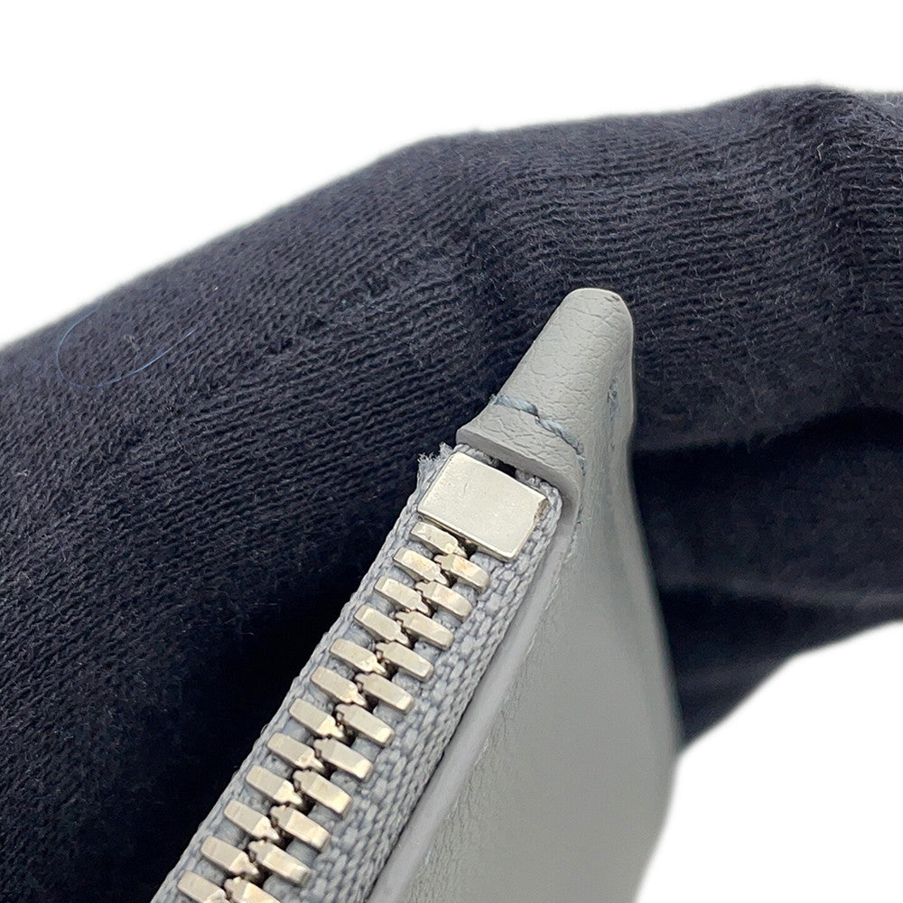 BALENCIAGA Cash 2.0 Long Coin & Card Holder Gray810902 Leather