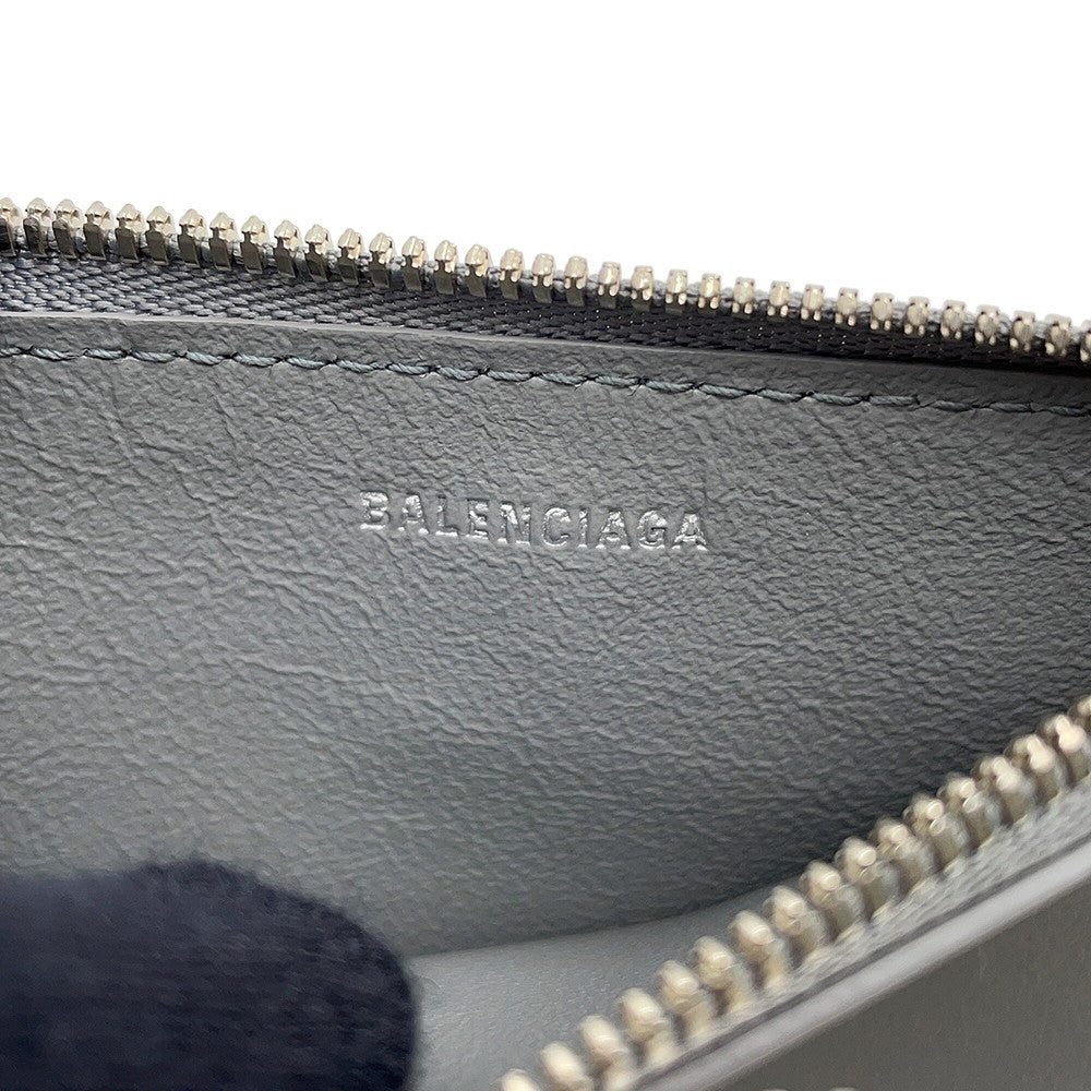 BALENCIAGA Cash 2.0 Long Coin & Card Holder Gray810902 Leather