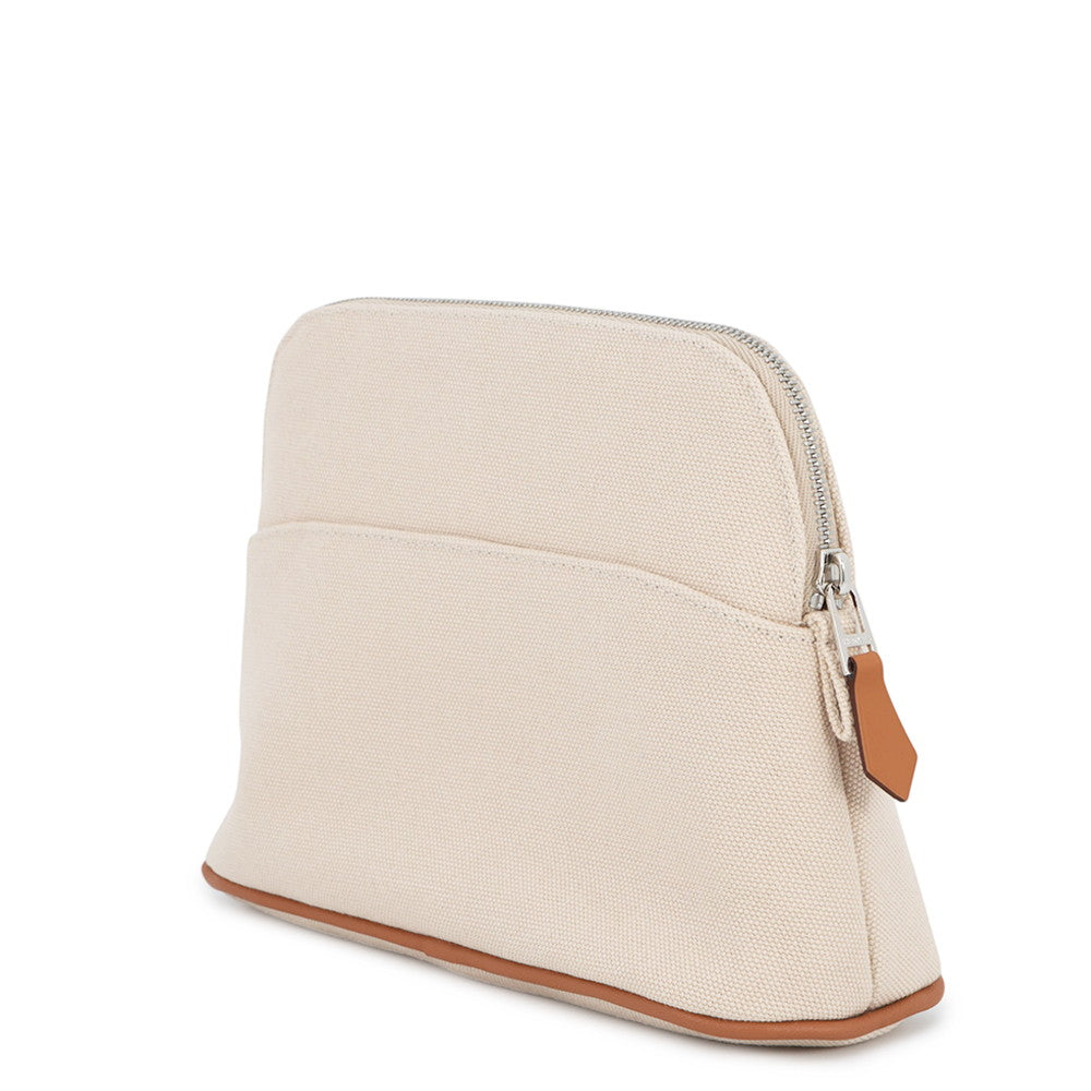 HERMES Mini BolidePouch Beige Canvas