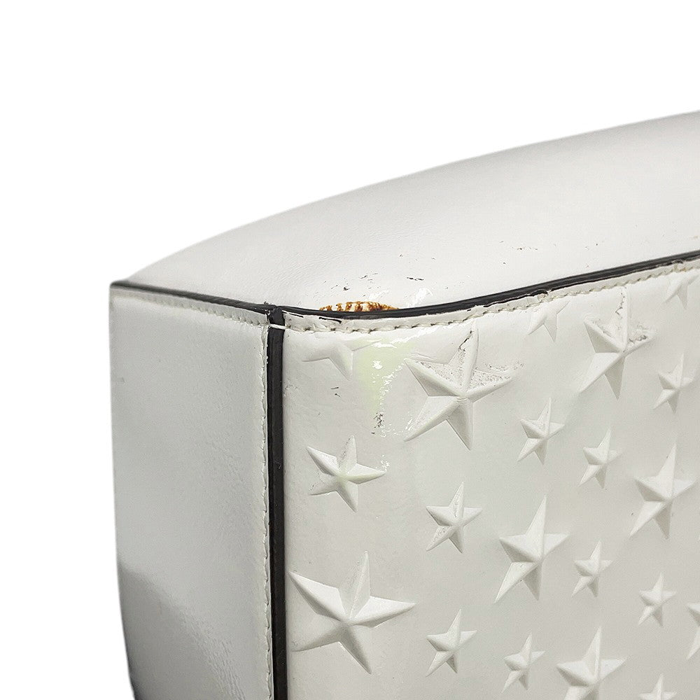 JIMMY CHOO Pegasus S 2WAY Bag White221PEGASI/S TOTE.WIQ Patent Leather