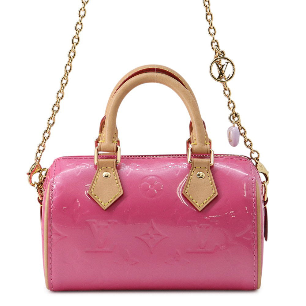 LOUIS VUITTON LVRemix Collection Nano Speedy Neon PinkM83273 Monogram Vernis Leather