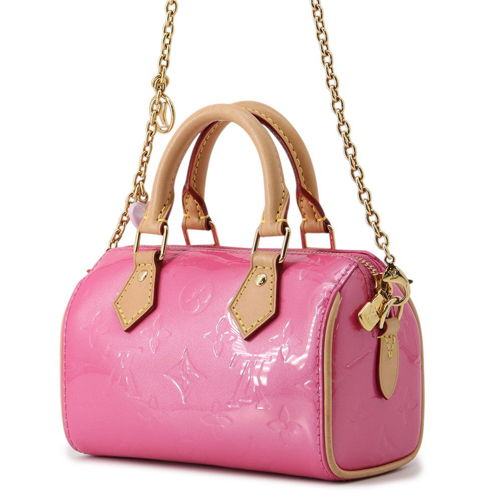LOUIS VUITTON LVRemix Collection Nano Speedy Neon PinkM83273 Monogram Vernis Leather
