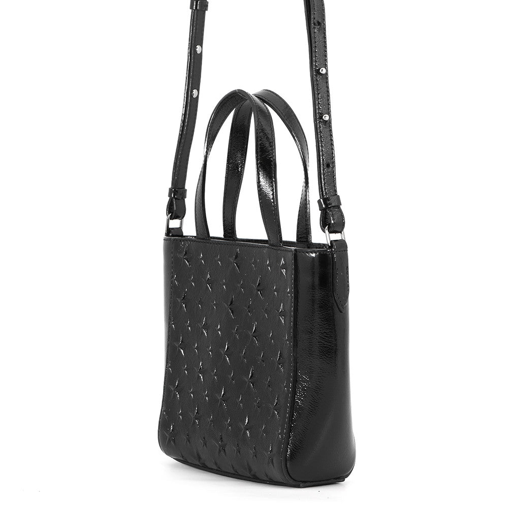 JIMMY CHOO Pegasus Star Embossed 2-Way Bag Black Patent Leather Size Mini