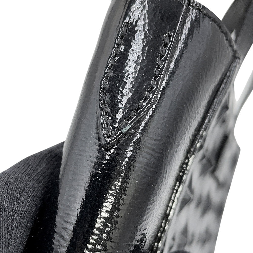 JIMMY CHOO Pegasus Star Embossed 2-Way Bag Black Patent Leather Size Mini
