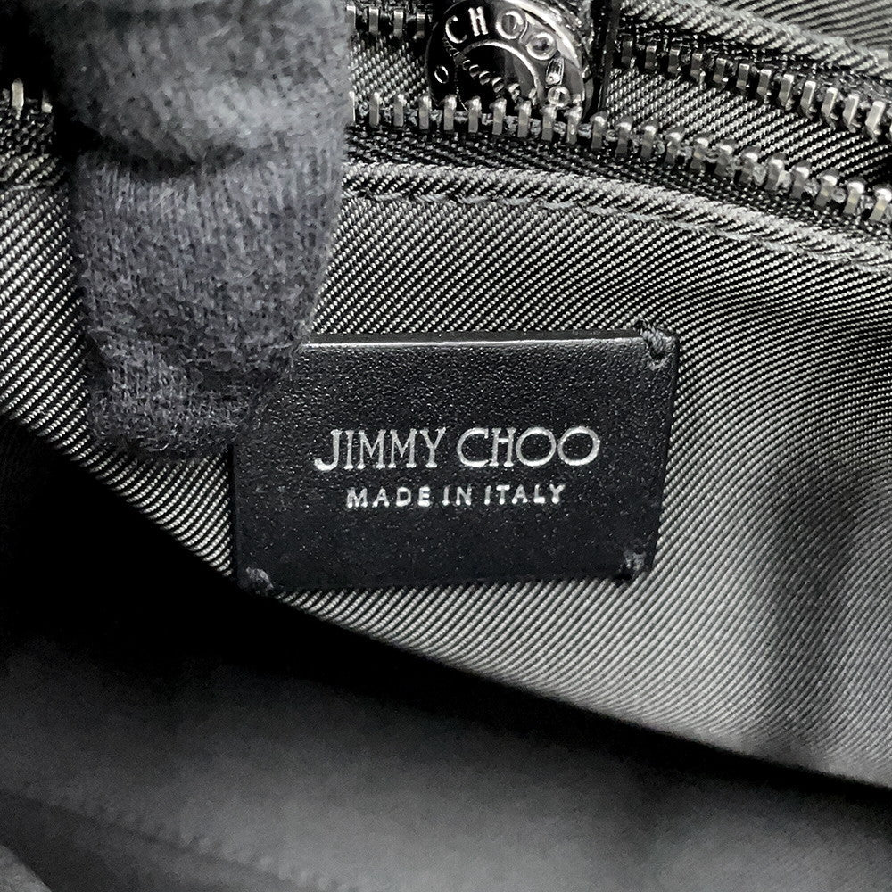 JIMMY CHOO Pegasus Star Embossed 2-Way Bag Black Patent Leather Size Mini