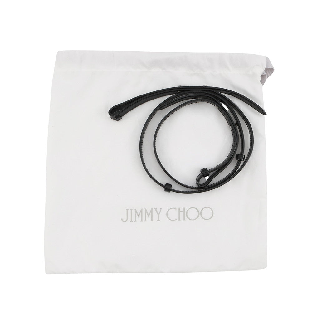 JIMMY CHOO Pegasus Star Embossed 2-Way Bag Black Patent Leather Size Mini