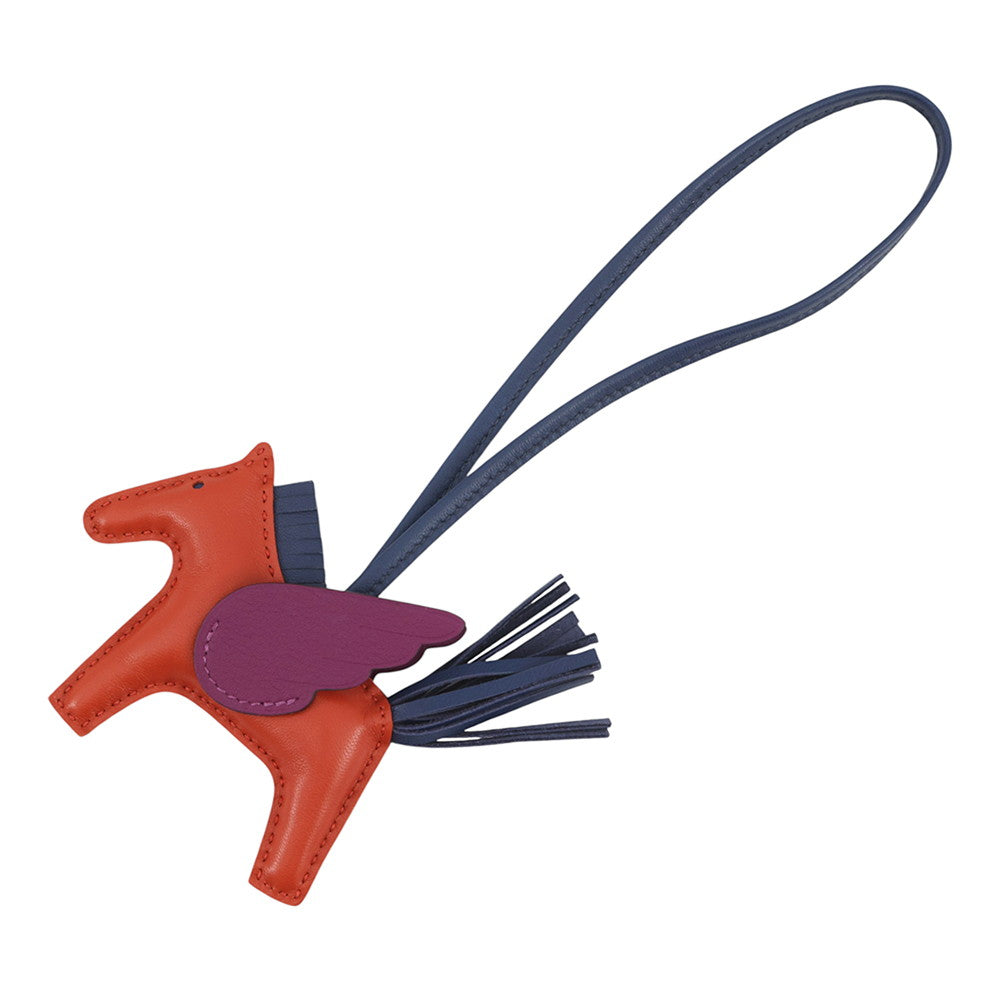 HERMES Rodeo Pegasus Cornelian/Blue Sapphire/Anemone Lambskin Size PM