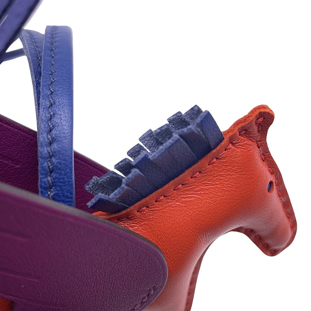 HERMES Rodeo Pegasus Cornelian/Blue Sapphire/Anemone Lambskin Size PM