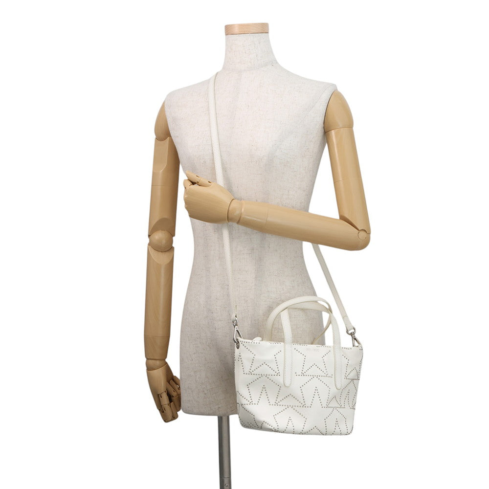 JIMMY CHOO Sophia S Studded 2WAY Bag White Leather