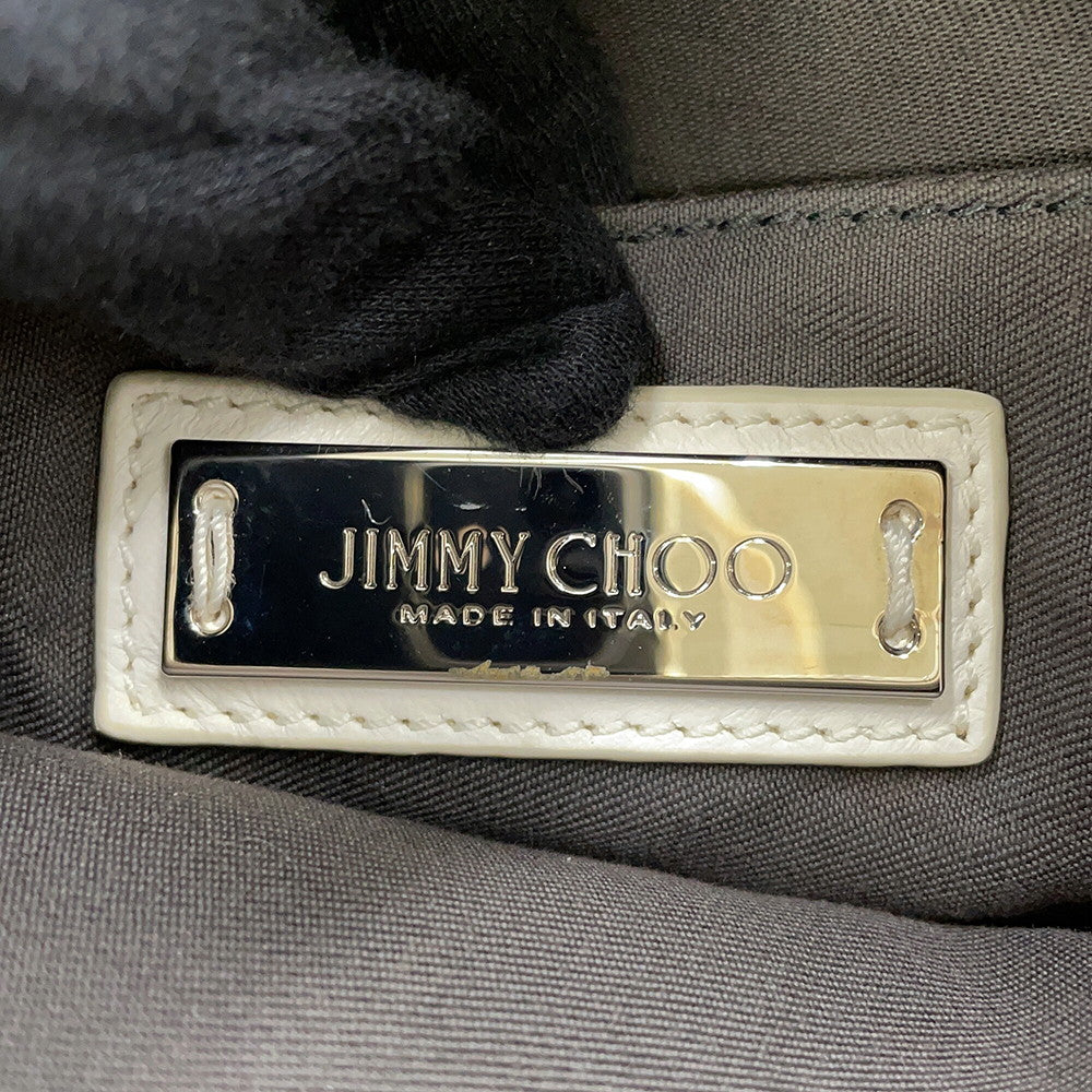 JIMMY CHOO Sophia S Studded 2WAY Bag White Leather