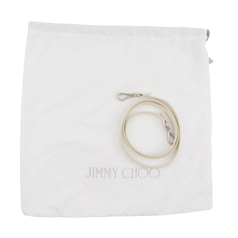 JIMMY CHOO Sophia S Studded 2WAY Bag White Leather