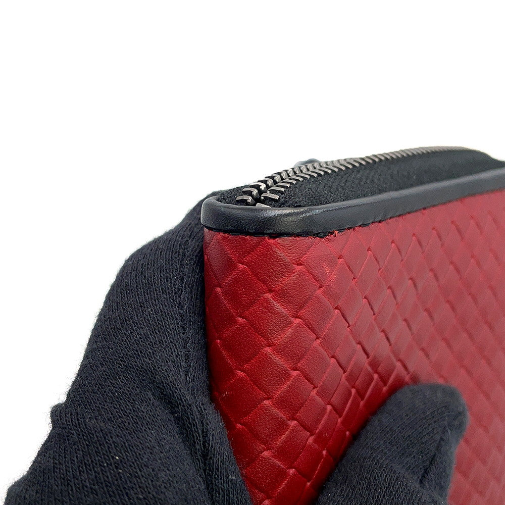 Bottega Veneta INTRECCIATO Bicolor Zip Around Long Wallet Red/Gray510643VBNV28558 Leather