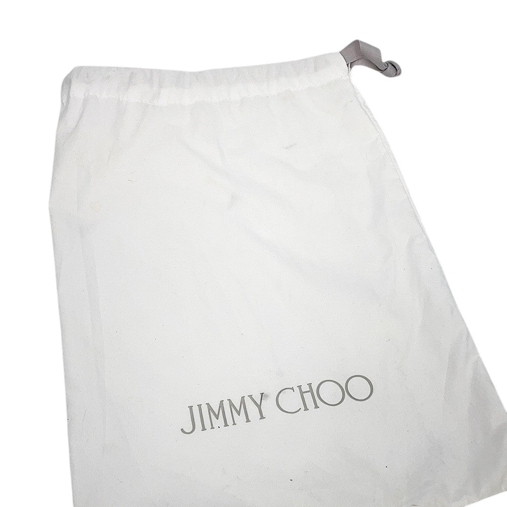 JIMMY CHOO Floral Embroidery Clutch Bag Blue/Silver Canvas