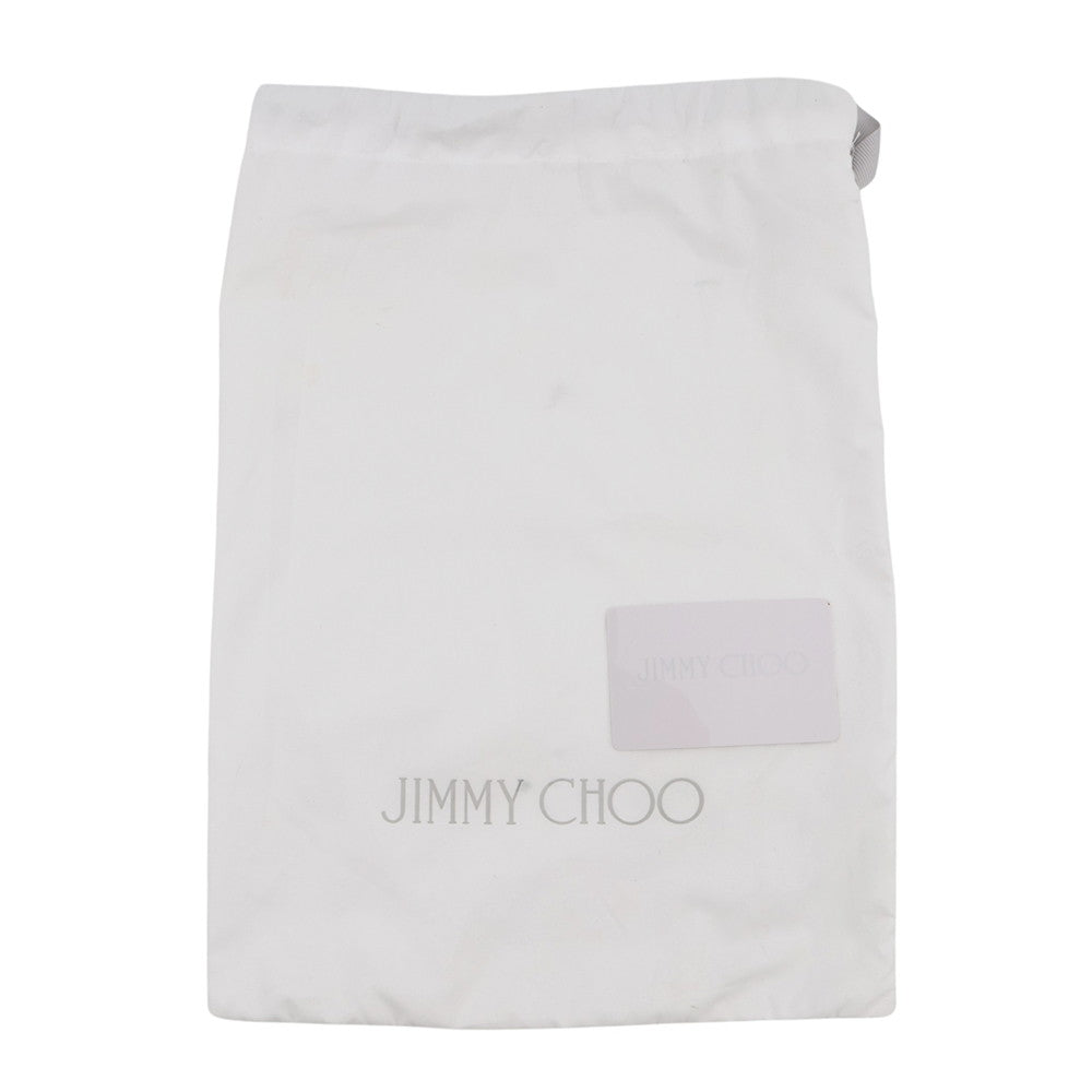 JIMMY CHOO Floral Embroidery Clutch Bag Blue/Silver Canvas