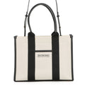 BALENCIAGA Hardware 2WAY Bag Small White/Black671402 Canvas Leather Size S
