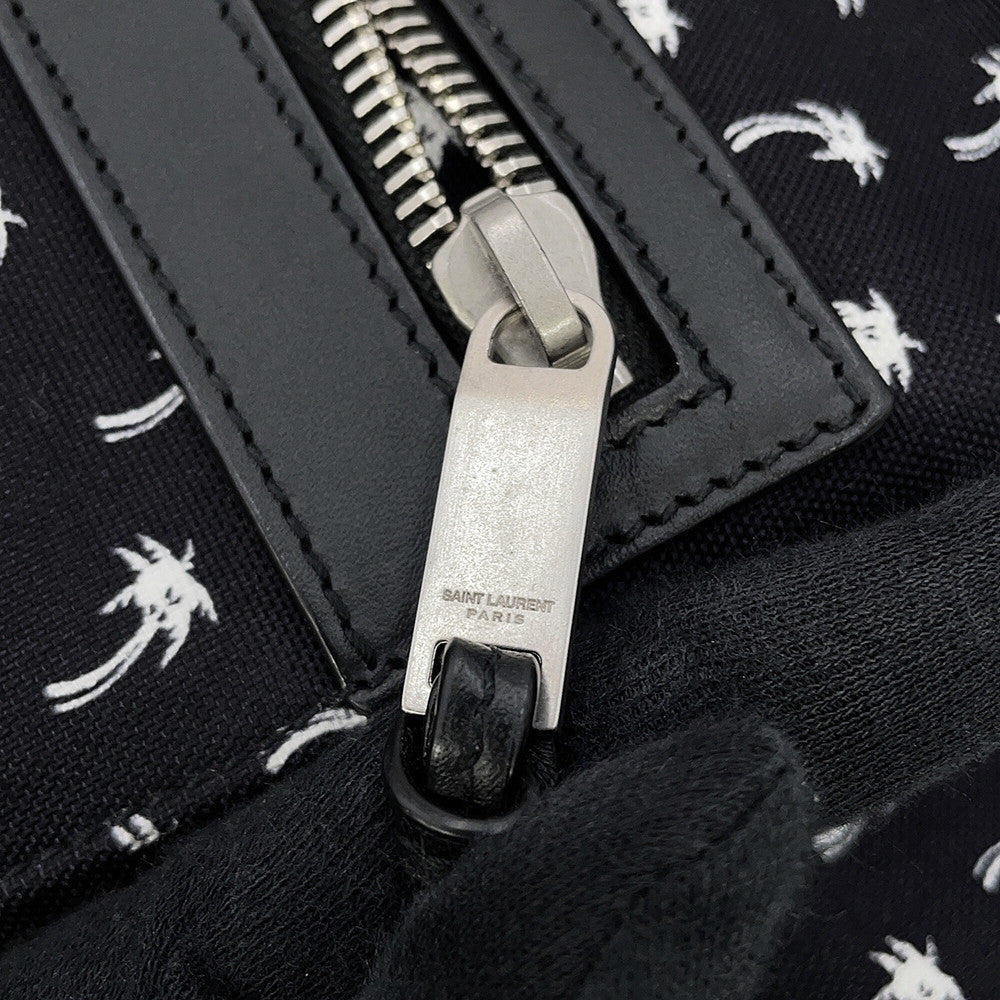 SAINT LAURENT PARIS Printed Bucket Bag One Shoulder Bag Black/White553969HPQ1E1070 Canvas Leather
