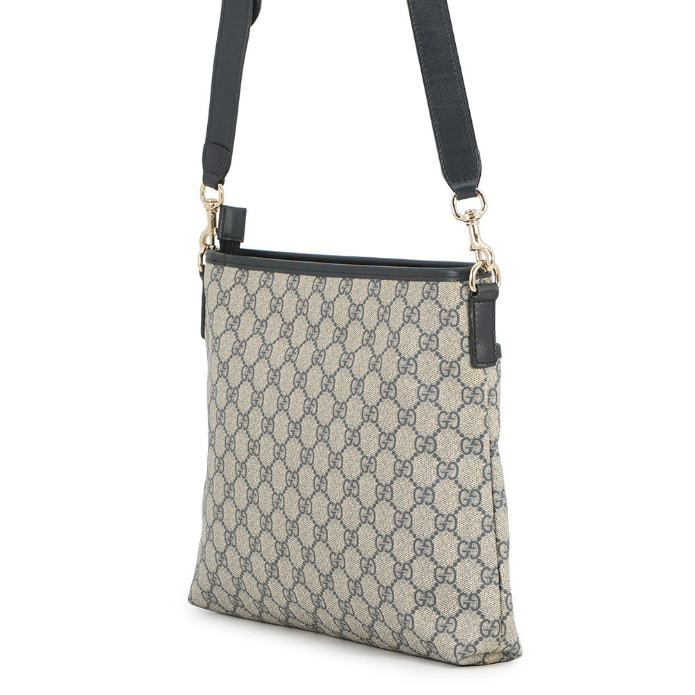 GUCCI Cherie Shoulder Bag Beige/Navy/Red388926 GG Supreme Leather
