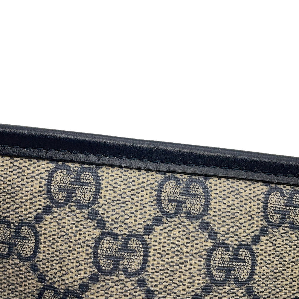 GUCCI Cherie Shoulder Bag Beige/Navy/Red388926 GG Supreme Leather