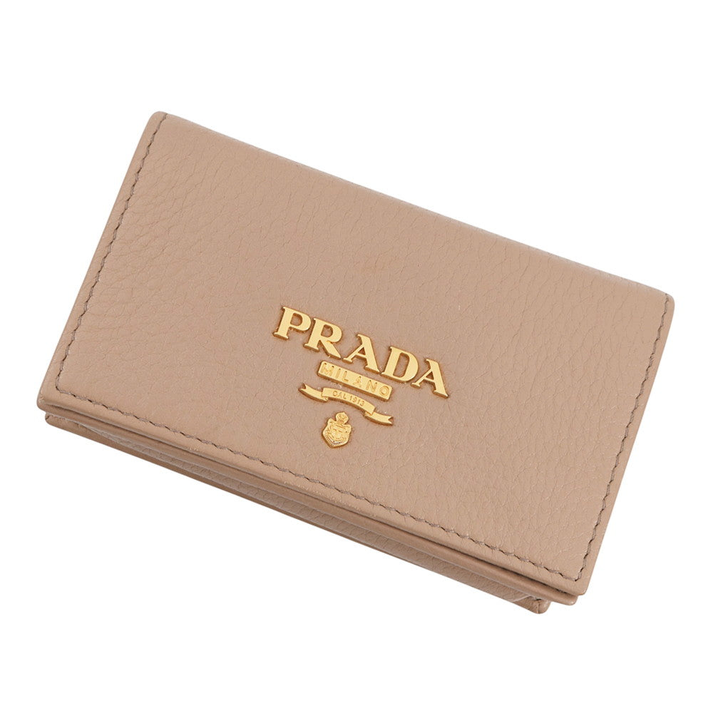 PRADA Card Case Beige1MC122 Leather
