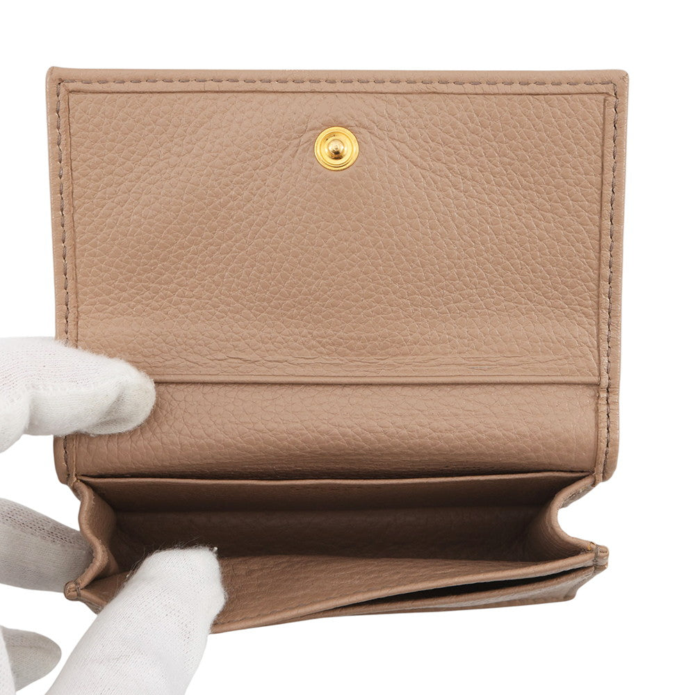 PRADA Card Case Beige1MC122 Leather