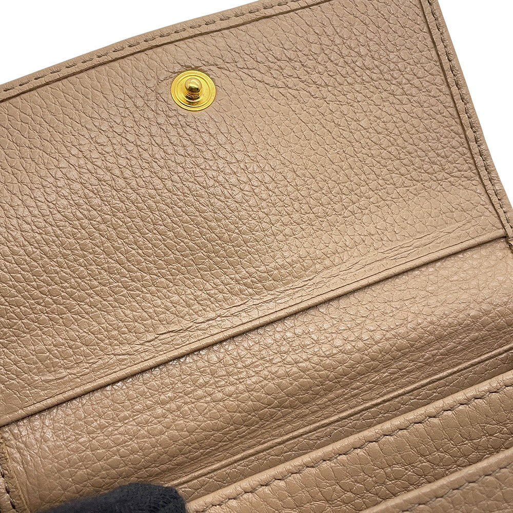PRADA Card Case Beige1MC122 Leather