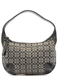 11297 Grey Black Signature Canvas Ergo Hobo Bag