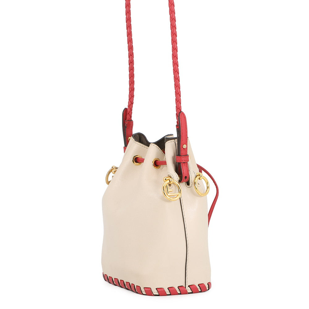 FENDI Mini Montresor 2WAY Bag Ivory/Red8BS010 Leather