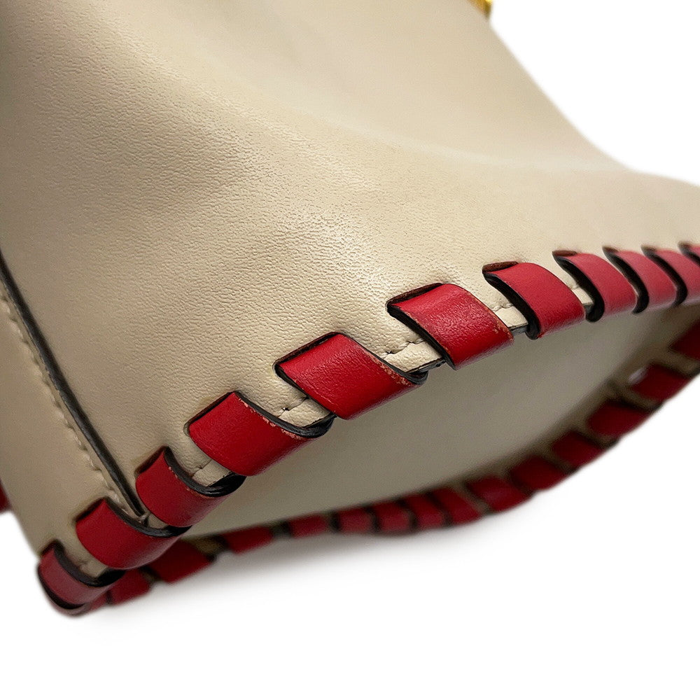 FENDI Mini Montresor 2WAY Bag Ivory/Red8BS010 Leather