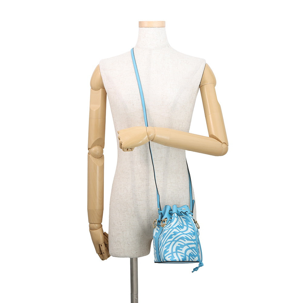 FENDI Mini Montresor 2WAY Bag Blue/White8BS010 PVC Leather