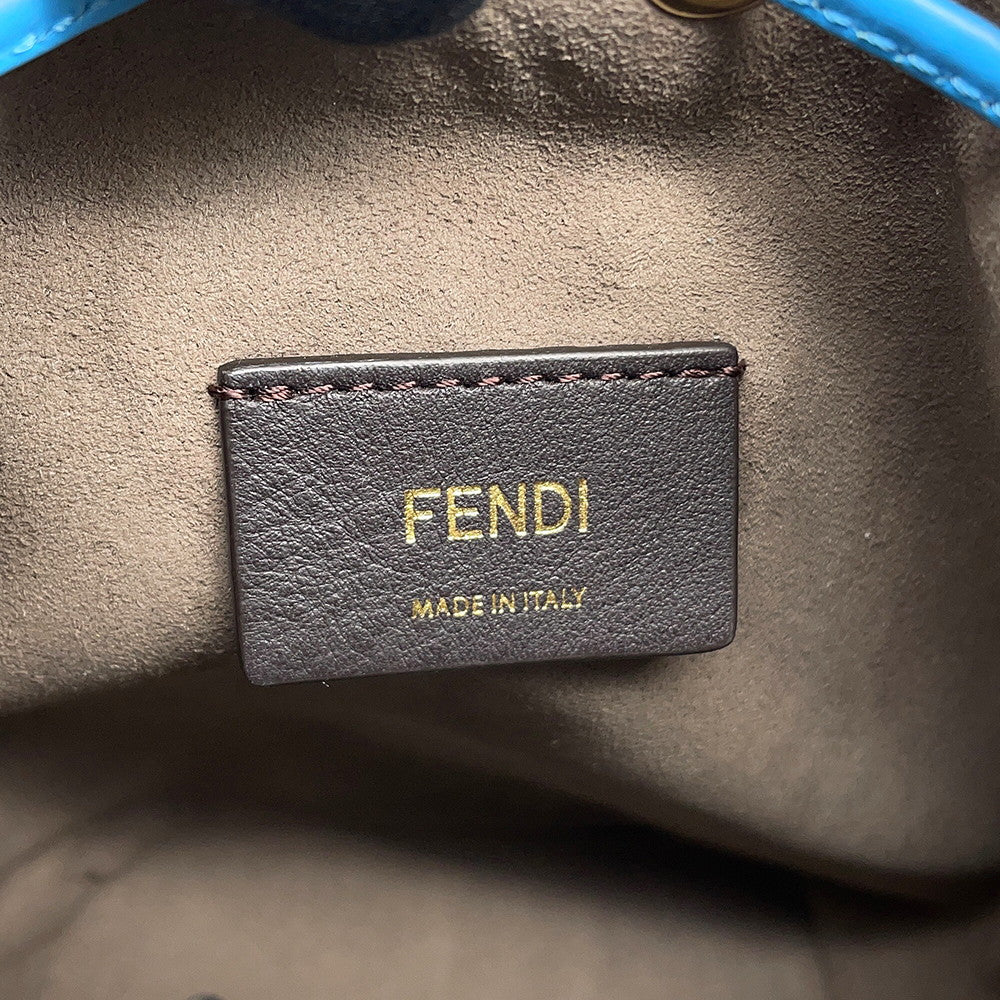FENDI Mini Montresor 2WAY Bag Blue/White8BS010 PVC Leather