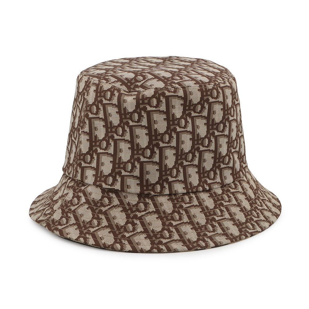 Dior Leopard Pattern Oblique Reversible Bucket Hat Size 58 Beige/Brown14LEO923I134 Polyester46% Cotton46% Polyurethane8%