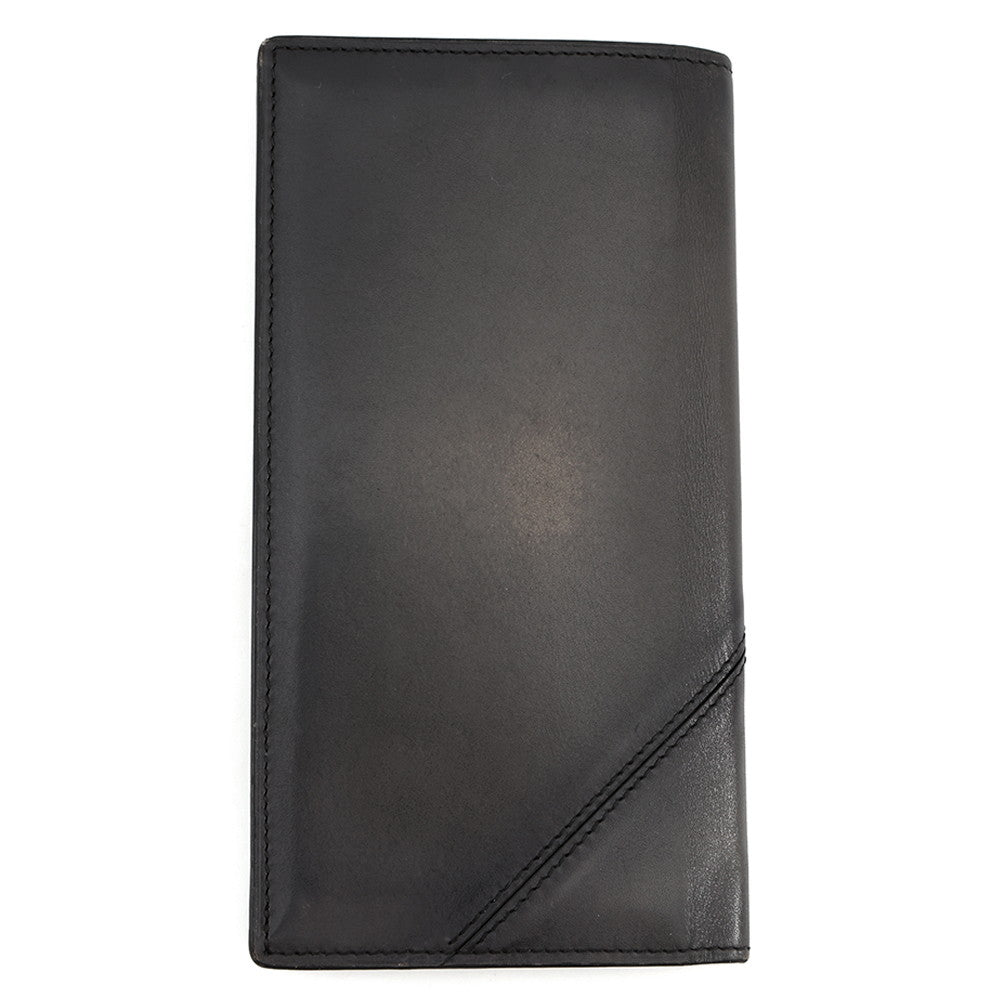 Berluti Calligraphy Long Wallet Dark Gray Leather