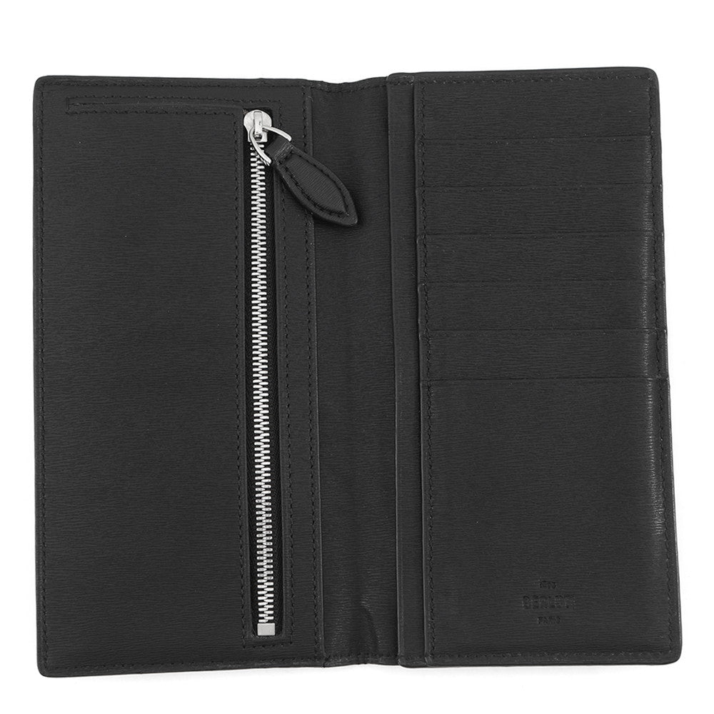 Berluti Calligraphy Long Wallet Dark Gray Leather