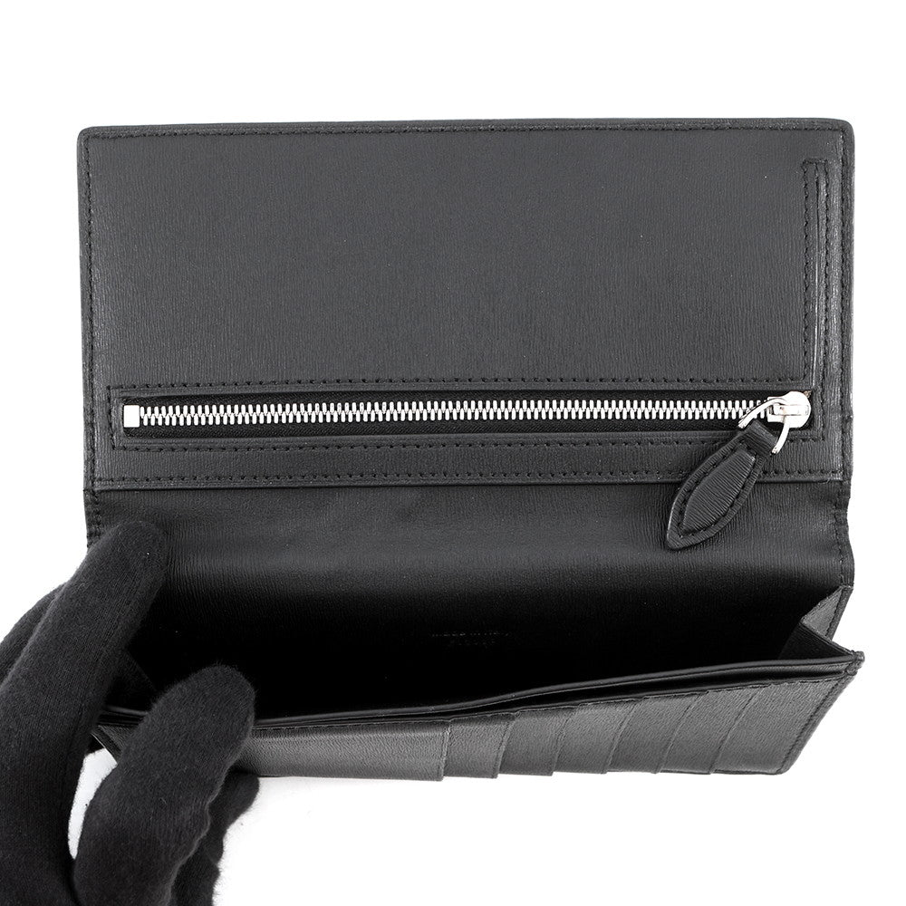 Berluti Calligraphy Long Wallet Dark Gray Leather